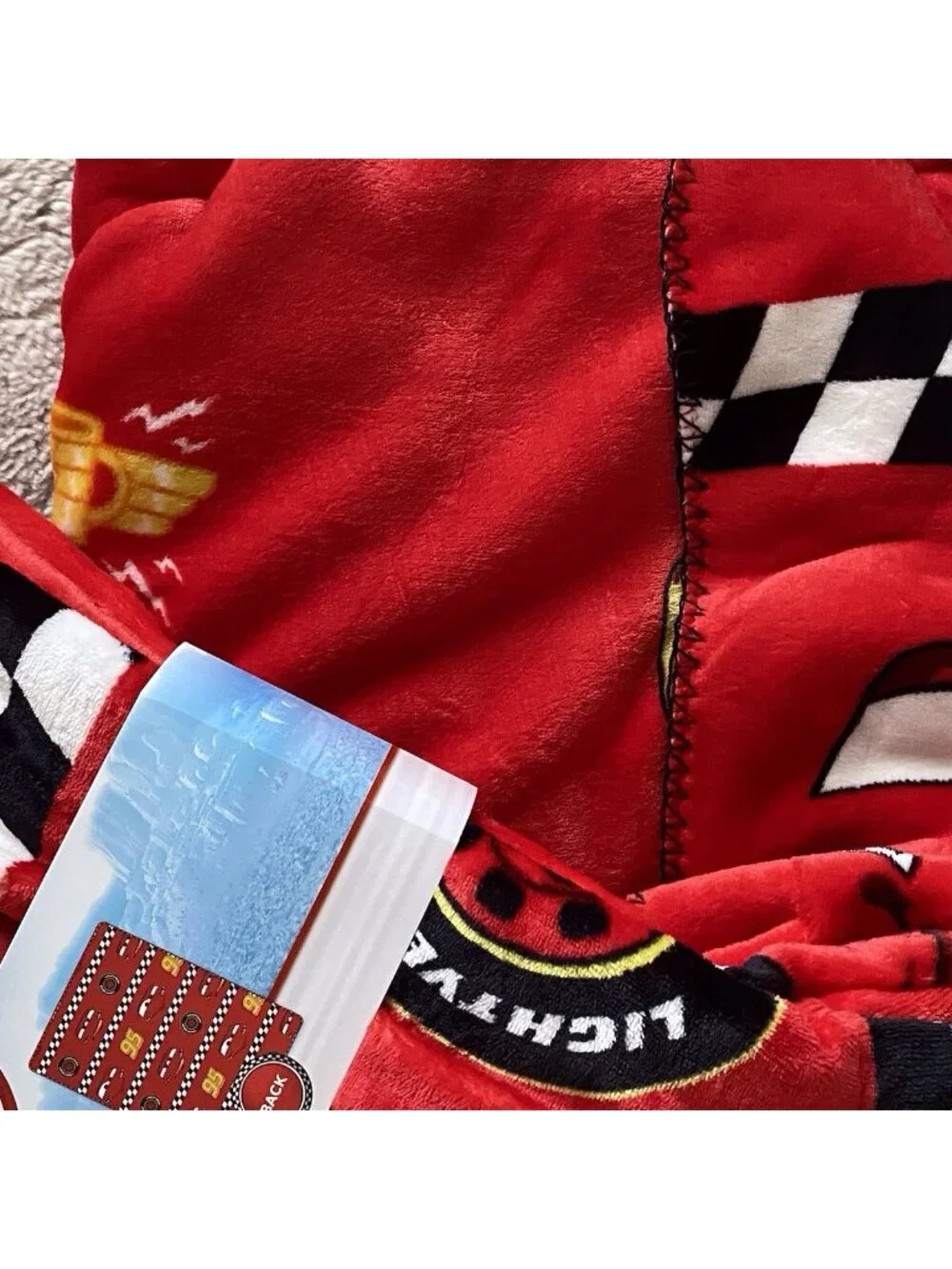 DISNEY Pixar CARS LIGHTNING MCQUEEN Reversible Coco Throw Blanket 50‎ X 70” NEW